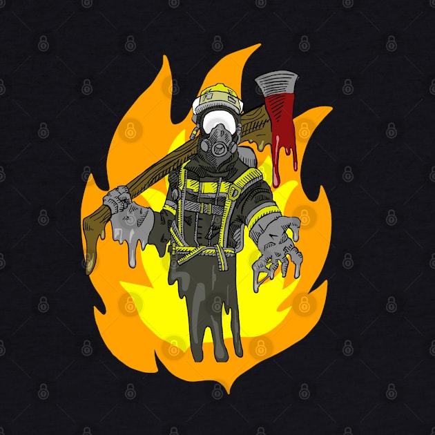 melting fireman by Wayward Prints